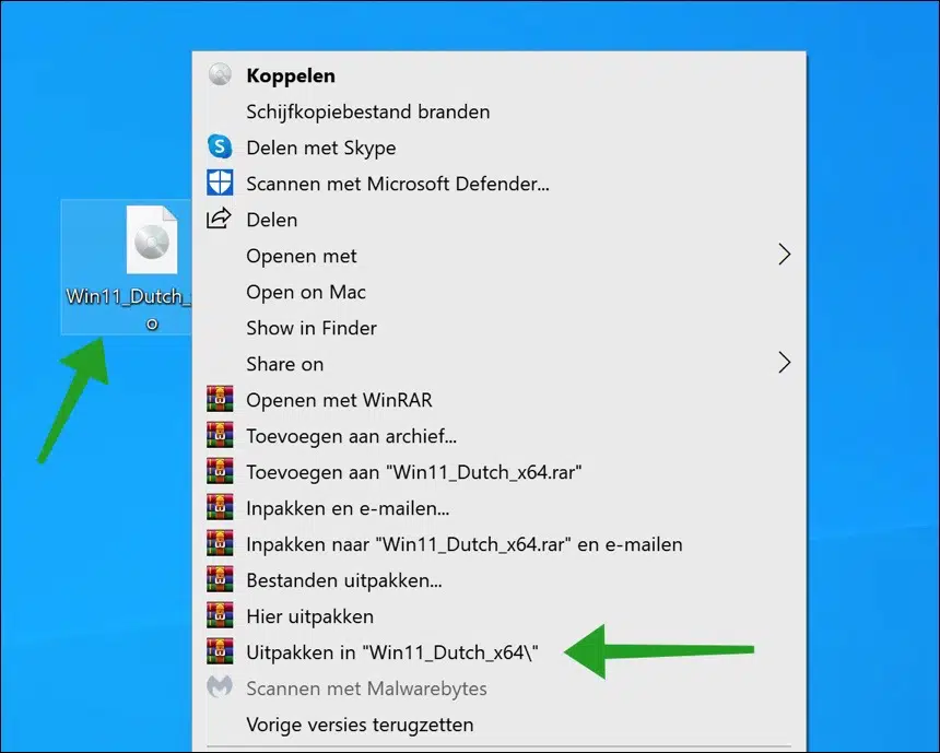 Windows 11 iso uitpakken