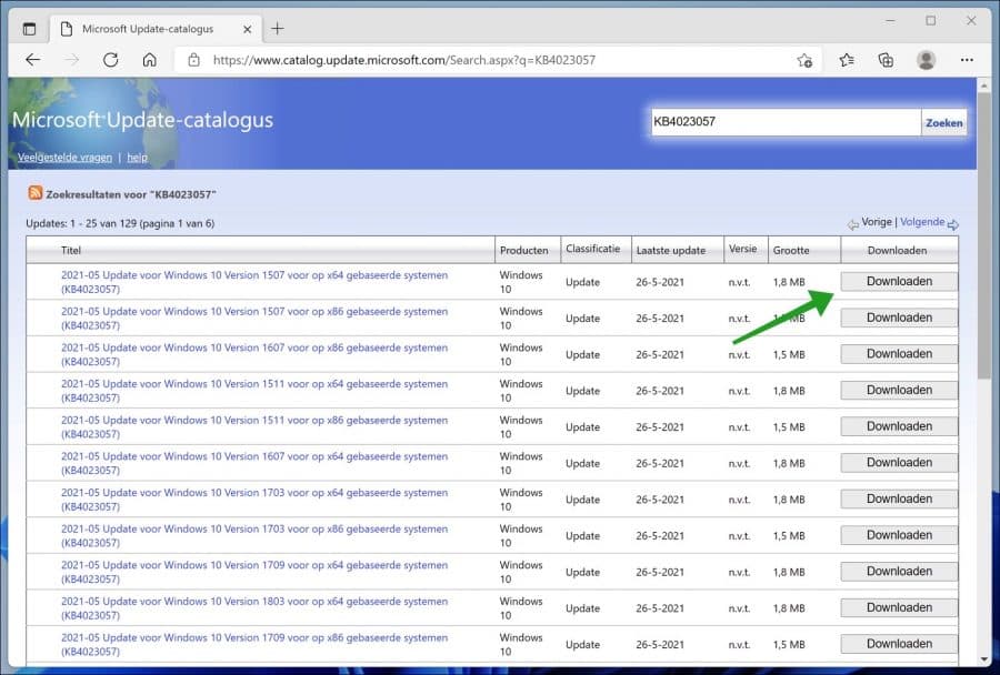 Windows Update handmatig downloaden