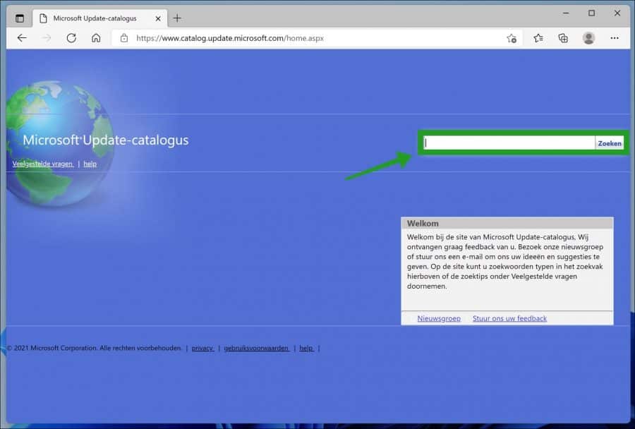 Windows update catalog update search