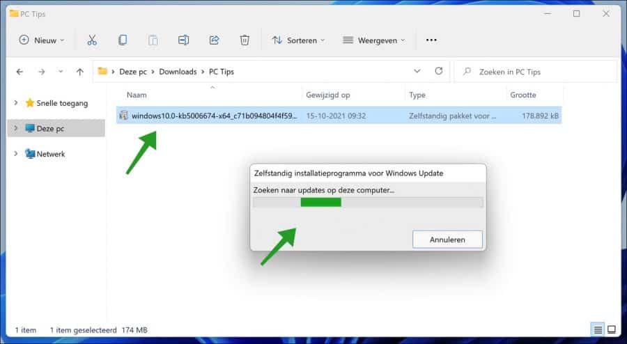 Eigenständiges Installationsprogramm für Windows-Updates