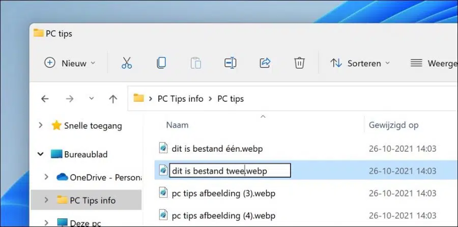 meerdere bestanden hernoemen in Windows 11