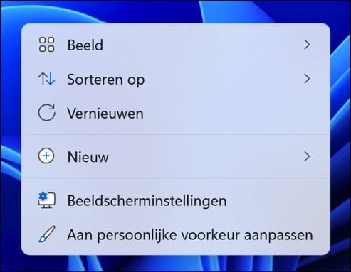 restaurer le menu du bouton droit de la souris dans Windows 11 vers Windows 10