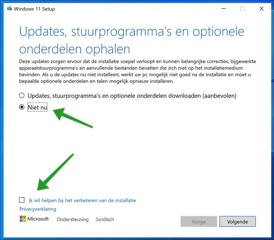 update downloaden voor windows 11 installatie