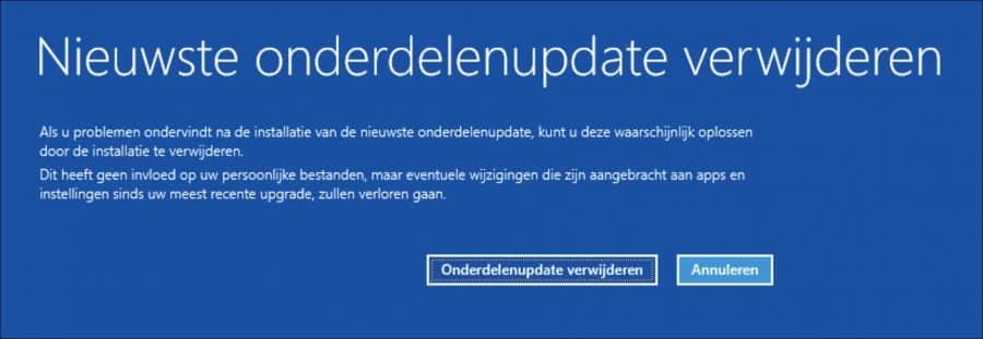 update verwijderen via opstartopties in Windows 11