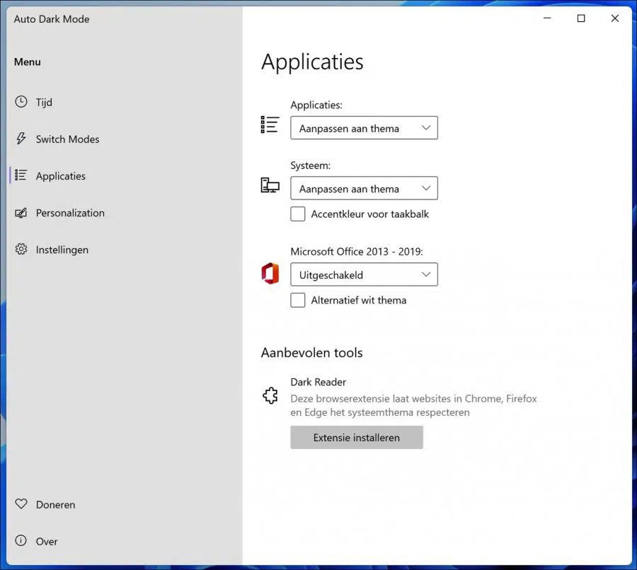 AutoDarkMode applicaties