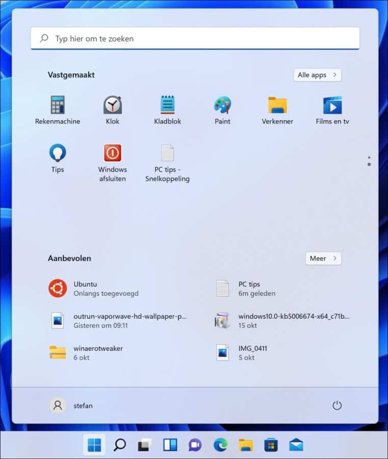 Pin file to start menu in Windows 11