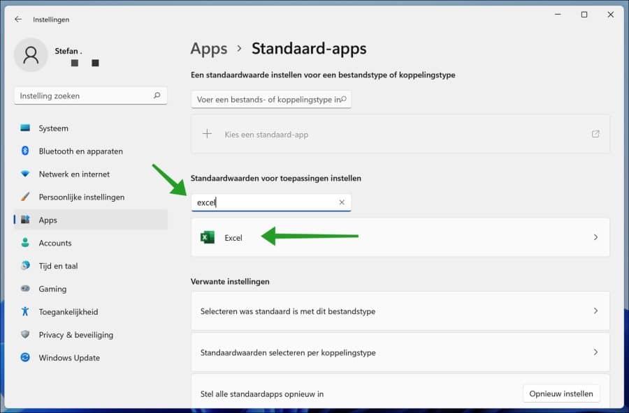 Bestandstype koppelen aan Excel documenten