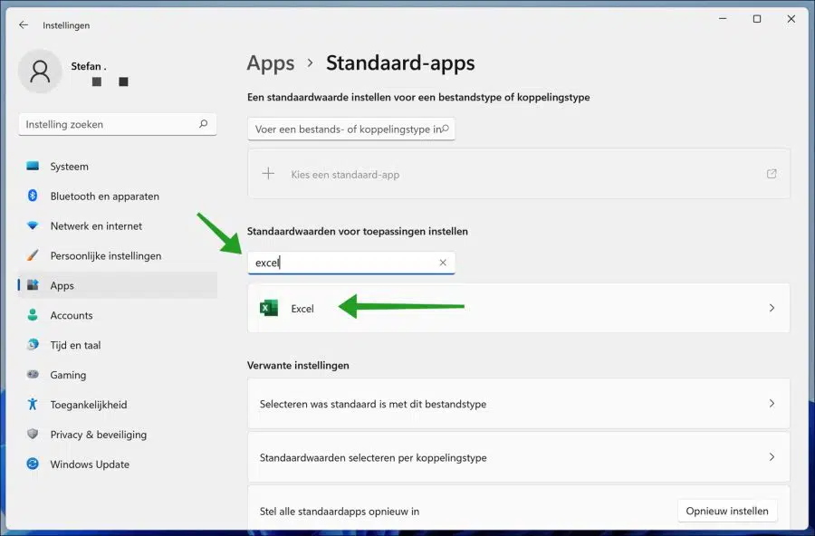 Bestandstype koppelen aan Excel documenten