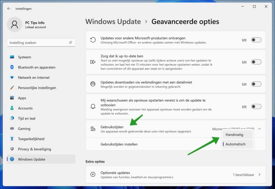 Gebruikerstijden wijzigen in Windows 11