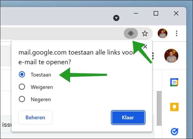 Gmail toestaan om links van e-mail te openen
