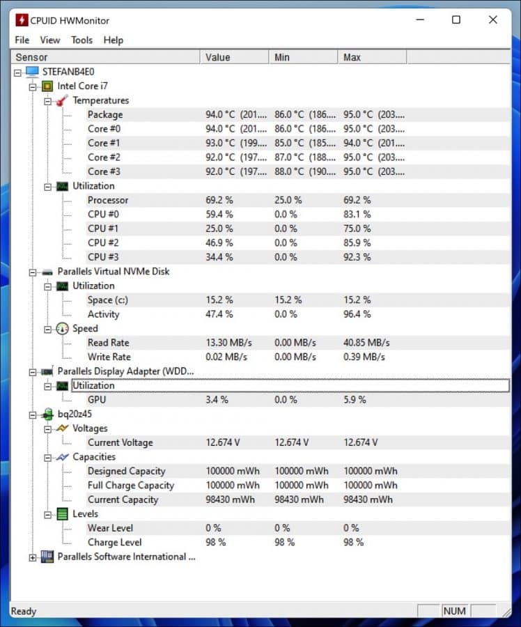 HWMonitor videokaart temperatuur bekijken