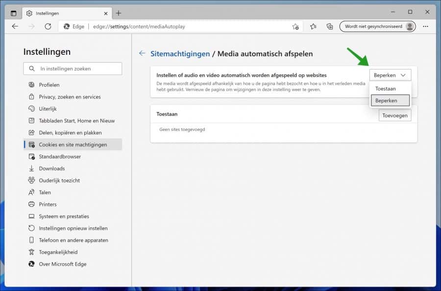 Disable media autoplay in Microsoft Edge