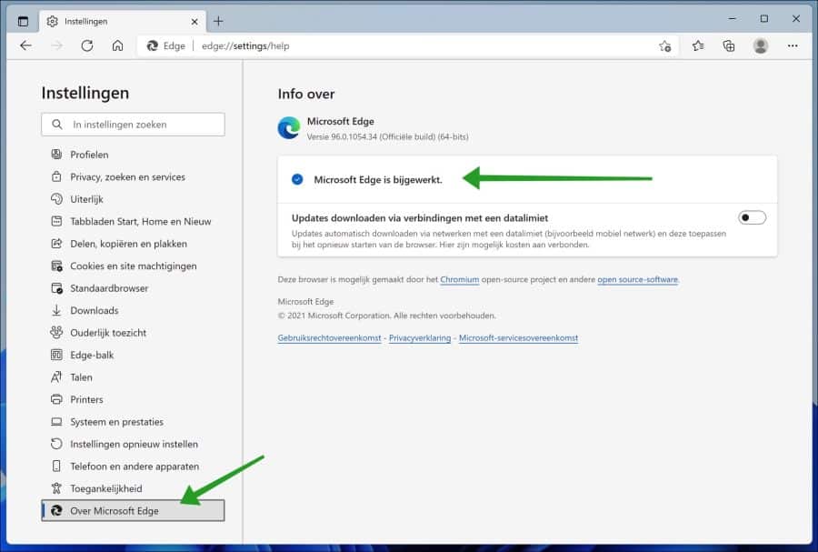 Update Microsoft Edge to the latest version