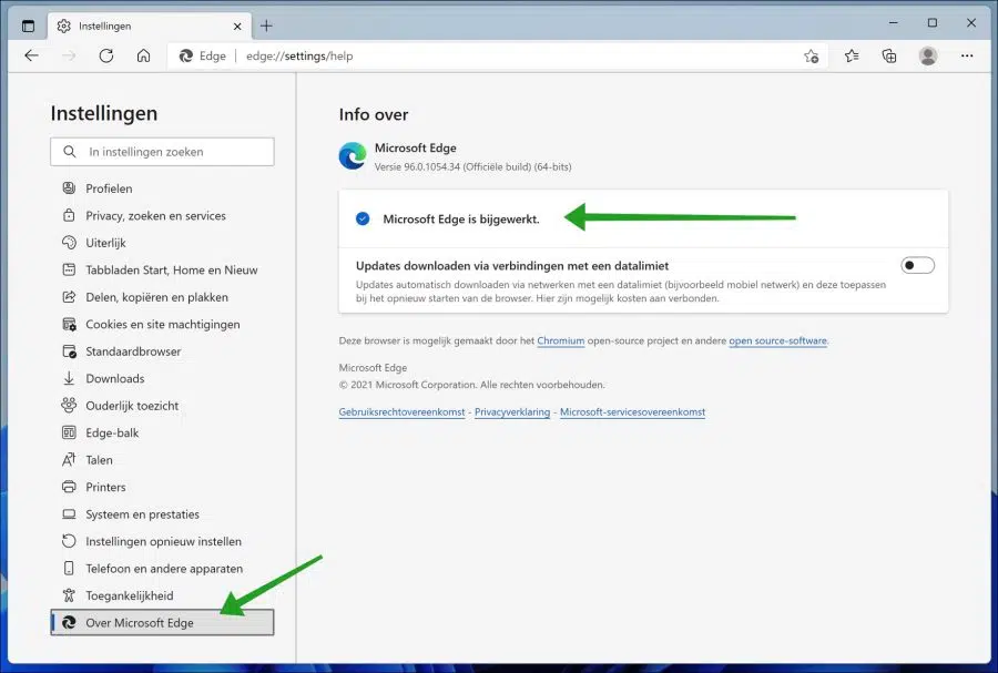Microsoft Edge bijwerken naar de laatste versie