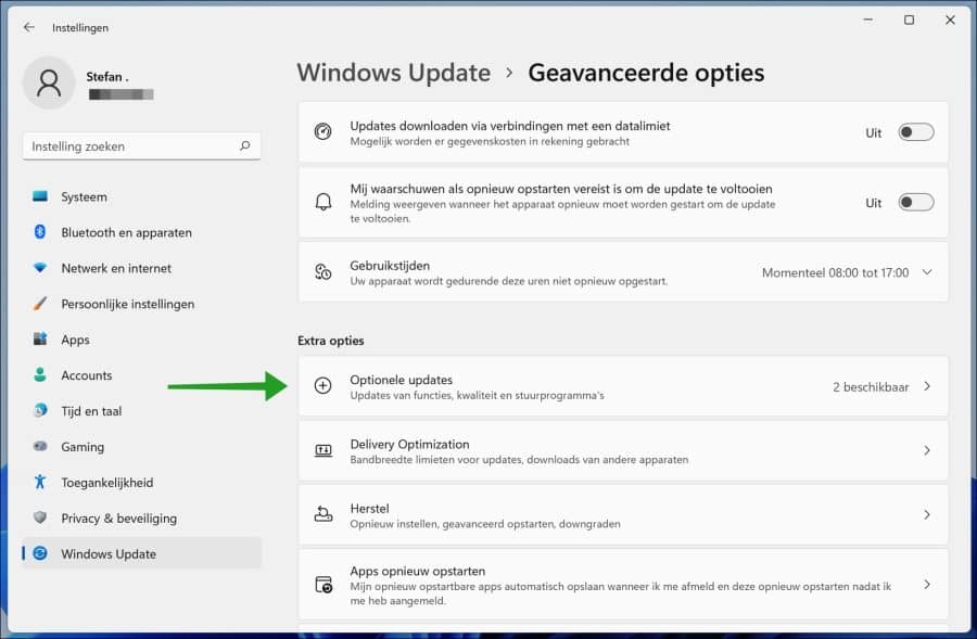 Installieren Sie optionale Updates