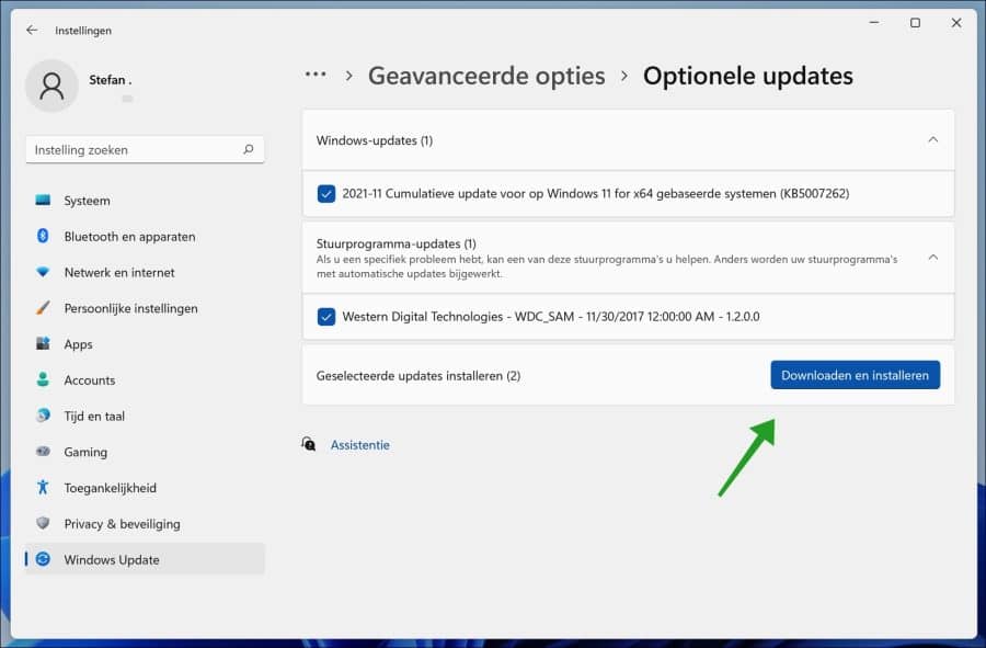 在 Windows 11 中安装可选更新