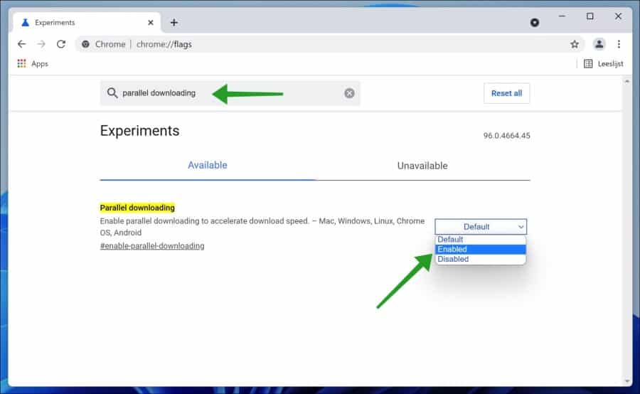 Parallel downloading inschakelen in Google Chrome