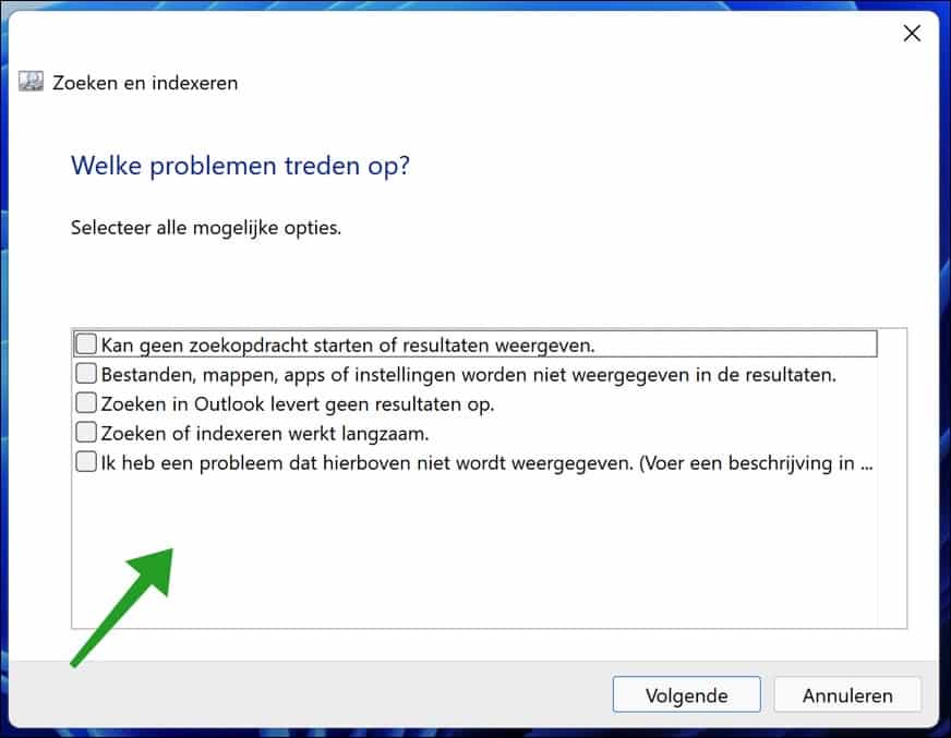 Problemen met zoeken of indexeren in Windows 11