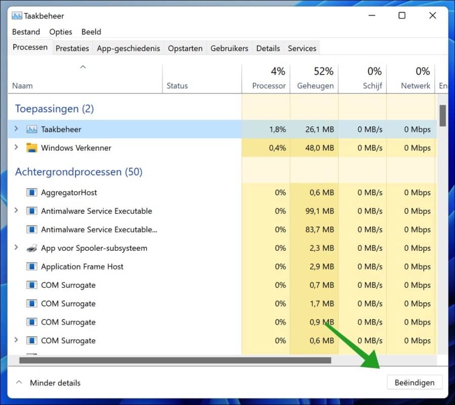 Close program in Windows 11