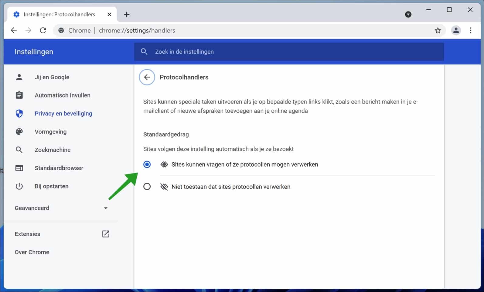 Gmail als standaard e-mail instellen in Windows 11