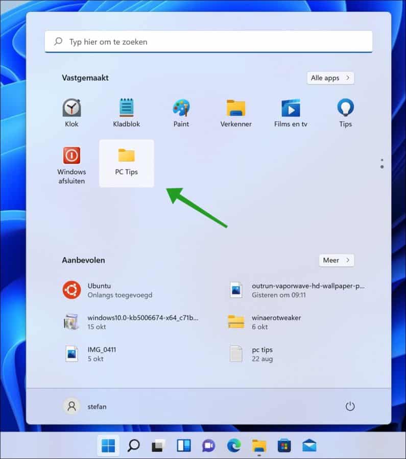 Startmenü in Windows 11