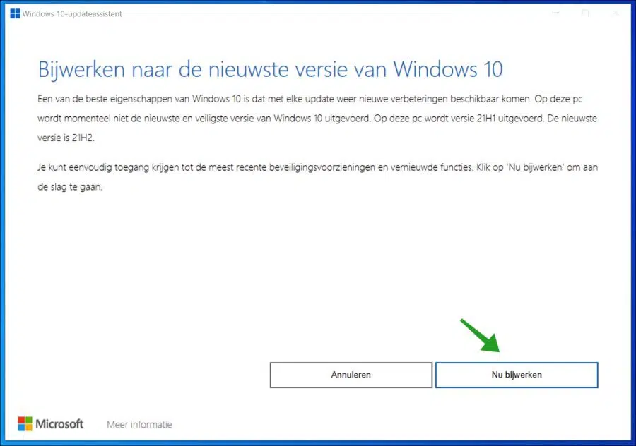 Windows 10 bijwerken naar de laatste versie