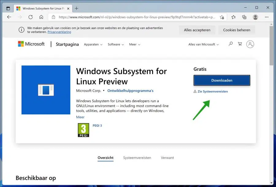 Windows subsystem for Linux downloaden