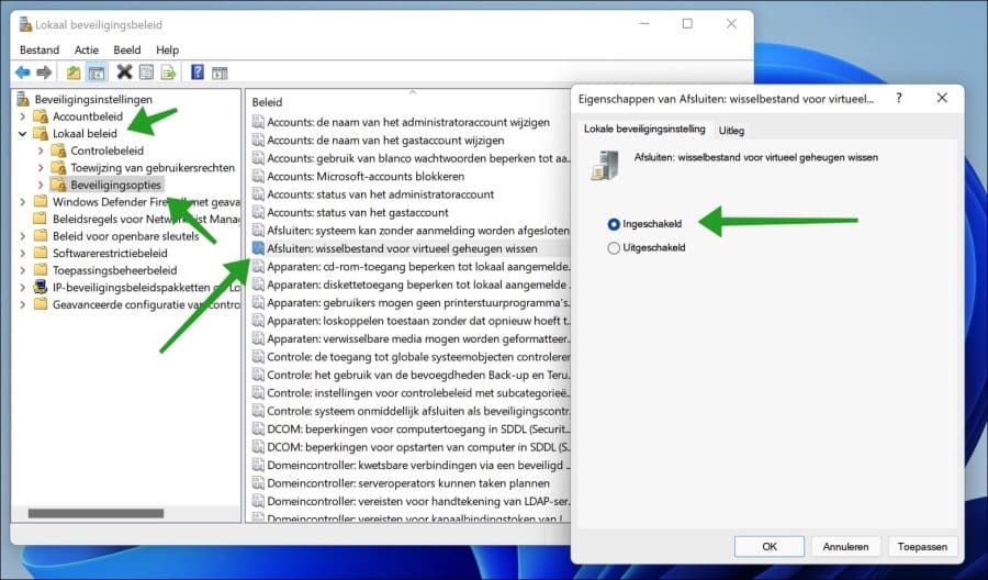 Clear virtual memory swap file