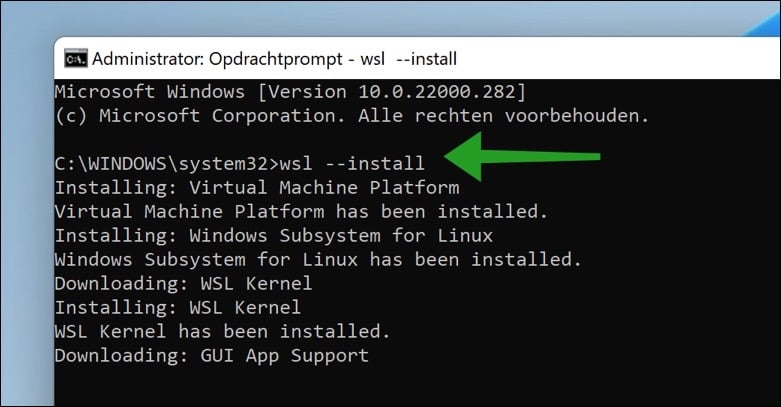 install wsl