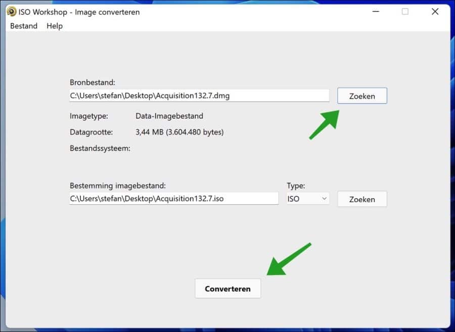 DMG bestand converteren naar ISO bestand