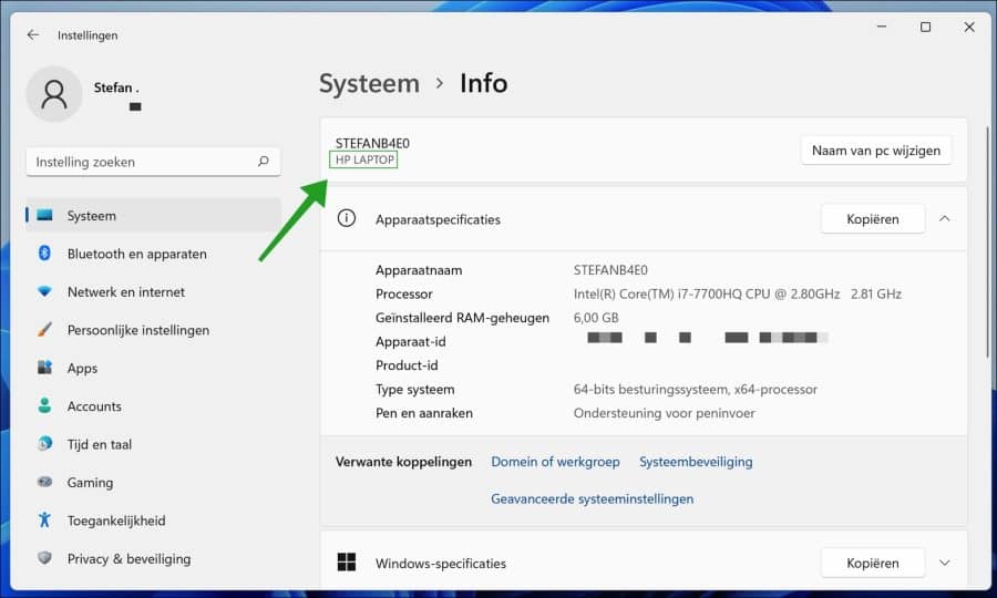 OEM modelnaam computer wijzigen