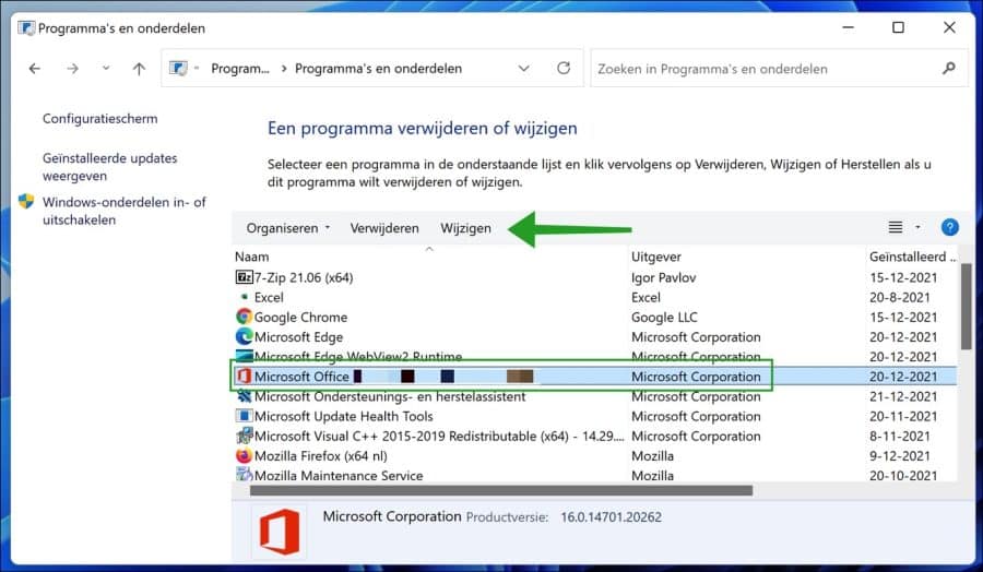 Office-Programm ändern