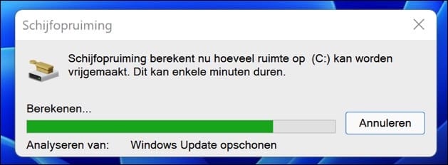 Schijfopruiming uitvoeren
