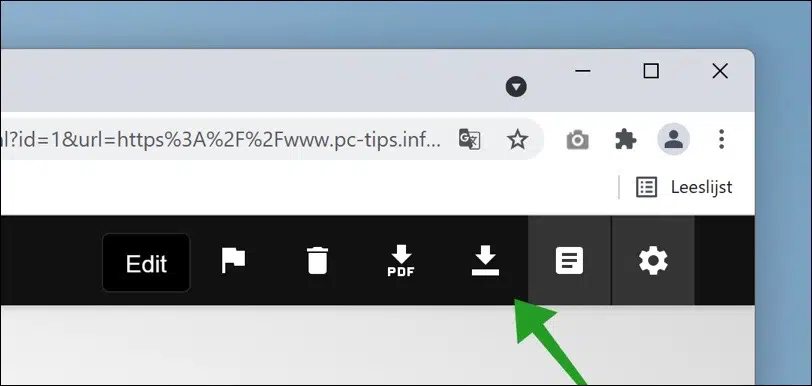 Screenshot downloaden via GoFullPage in Google Chrome