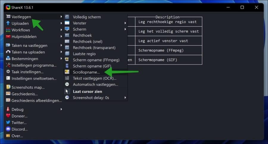 ShareX scrollopname maken