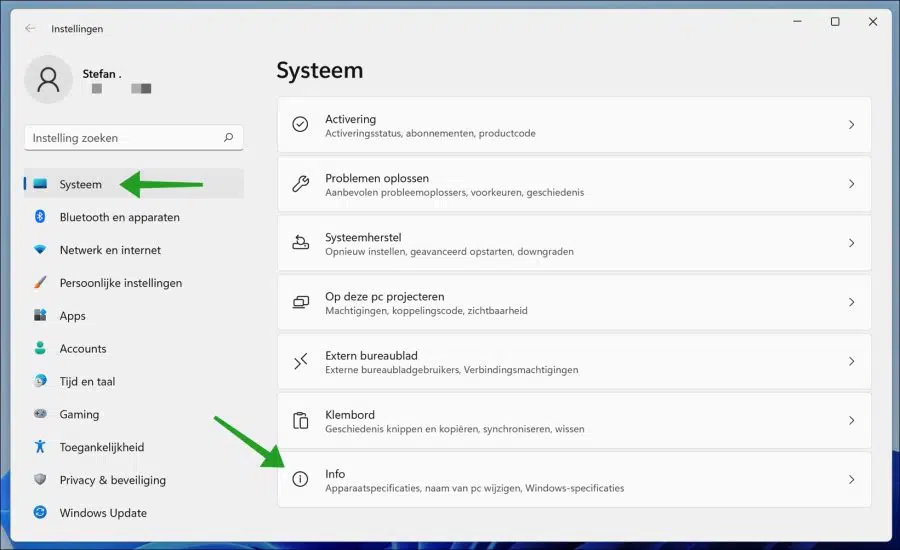 Systeeminformatie in Windows 11