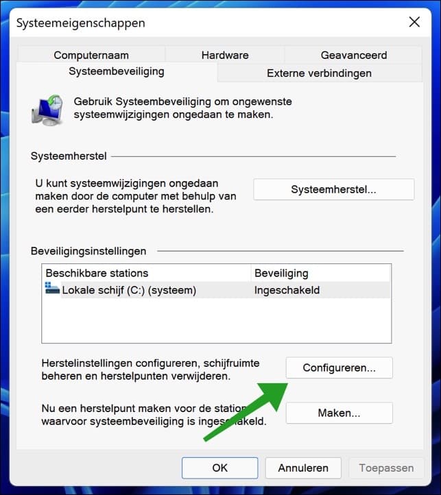 Systeembeveiliging configureren