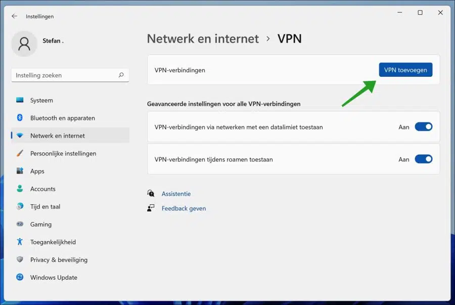VPN toevoegen in Windows 11
