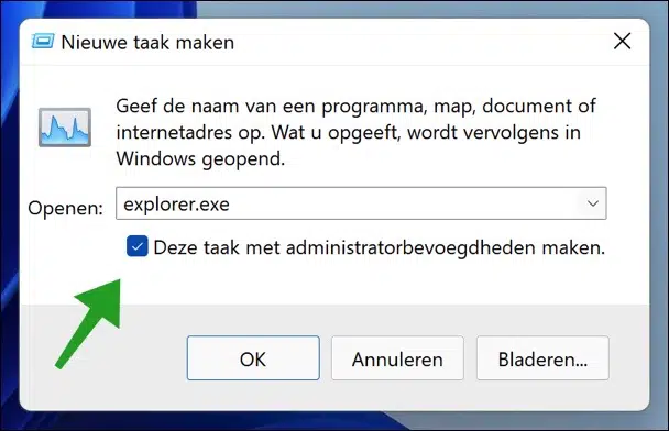 Windows verkenner als admin uitvoeren