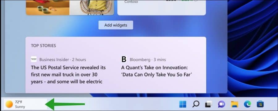 weer widget verwijderen uit Windows 11