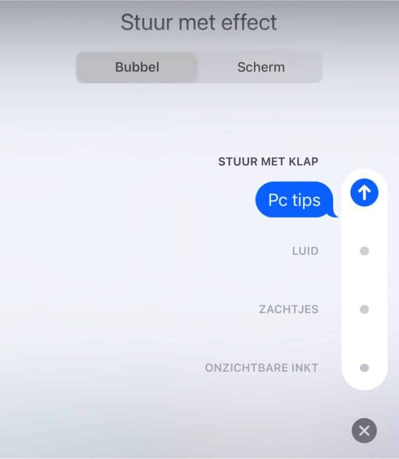 Blaseneffekt für iMessage-Nachrichten iPhone iPad