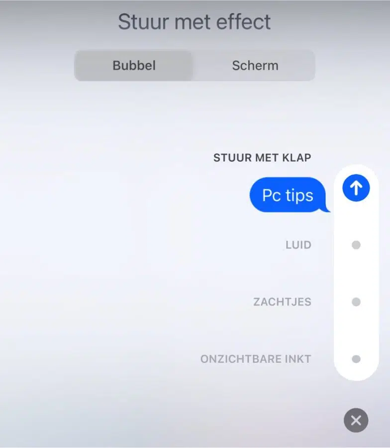 Bubbel effect iMessage berichten iPhone iPad