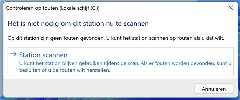 Harde schijf controleren op fouten in Windows 11