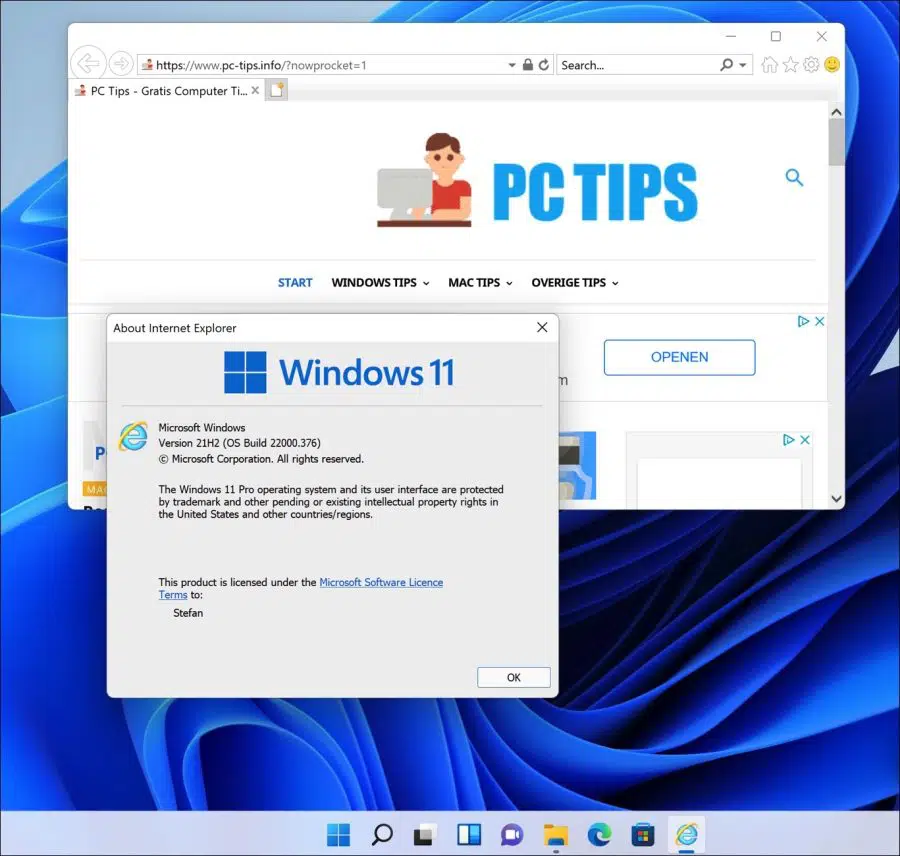Internet Explorer voor Windows 11