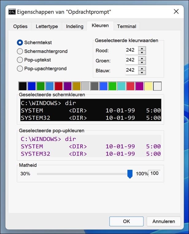 Adjust Command Prompt colors