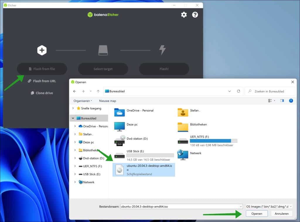 Opstartbare bootable linux usb stick aanmaken