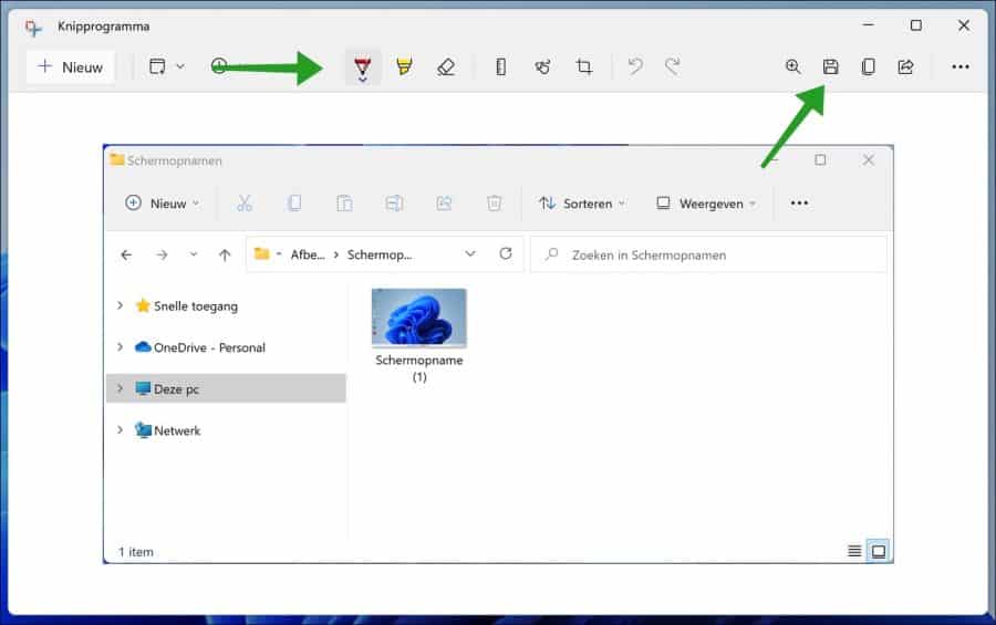Schermafbeelding bewerken in Windows 11