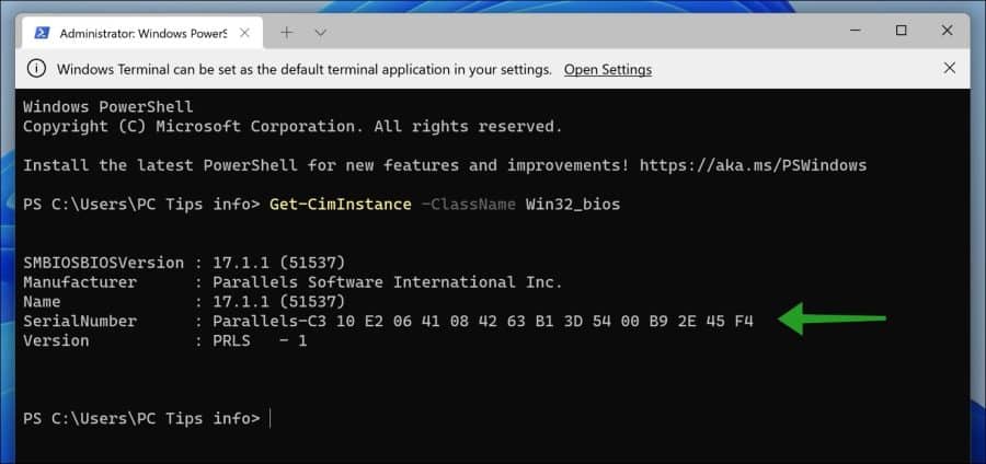 Serienummer van computer opzoeken via Windows PowerShell