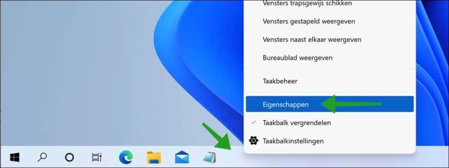 Taskbar properties