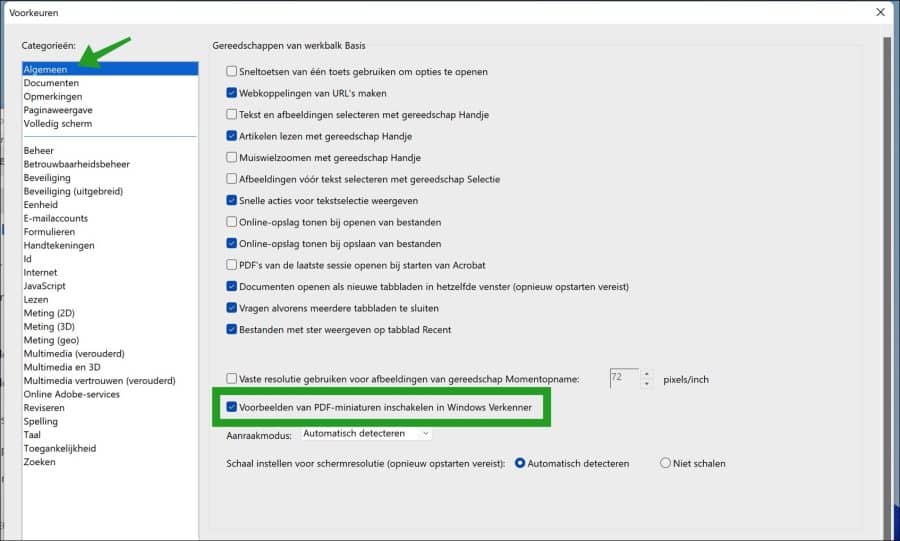 Voorbeelden van PDF-miniaturen weergeven in Windows verkenner